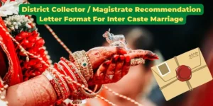Collector Recommendation Letter For Inter Caste Marriage